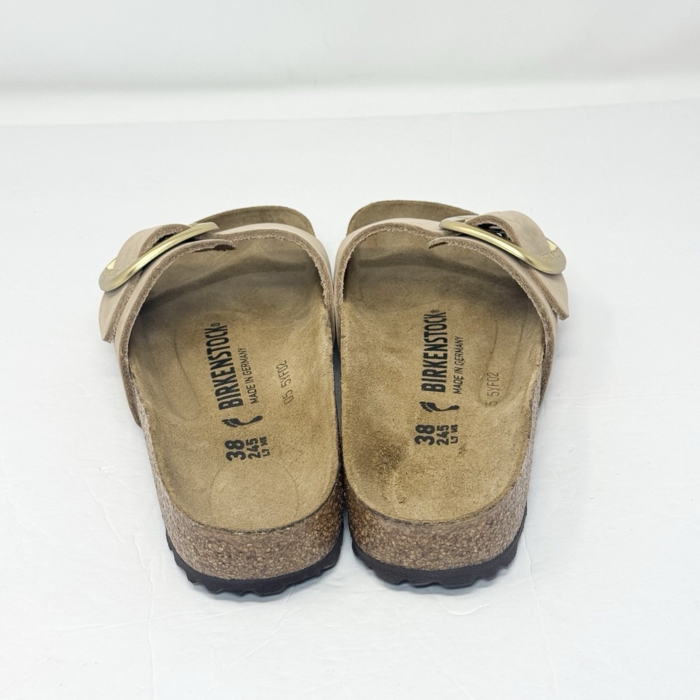 Birkenstock Madrid Big Buckle Slide Sandals Womens Size 7 Narrow Nubuck Leather - Picture 8 of 10